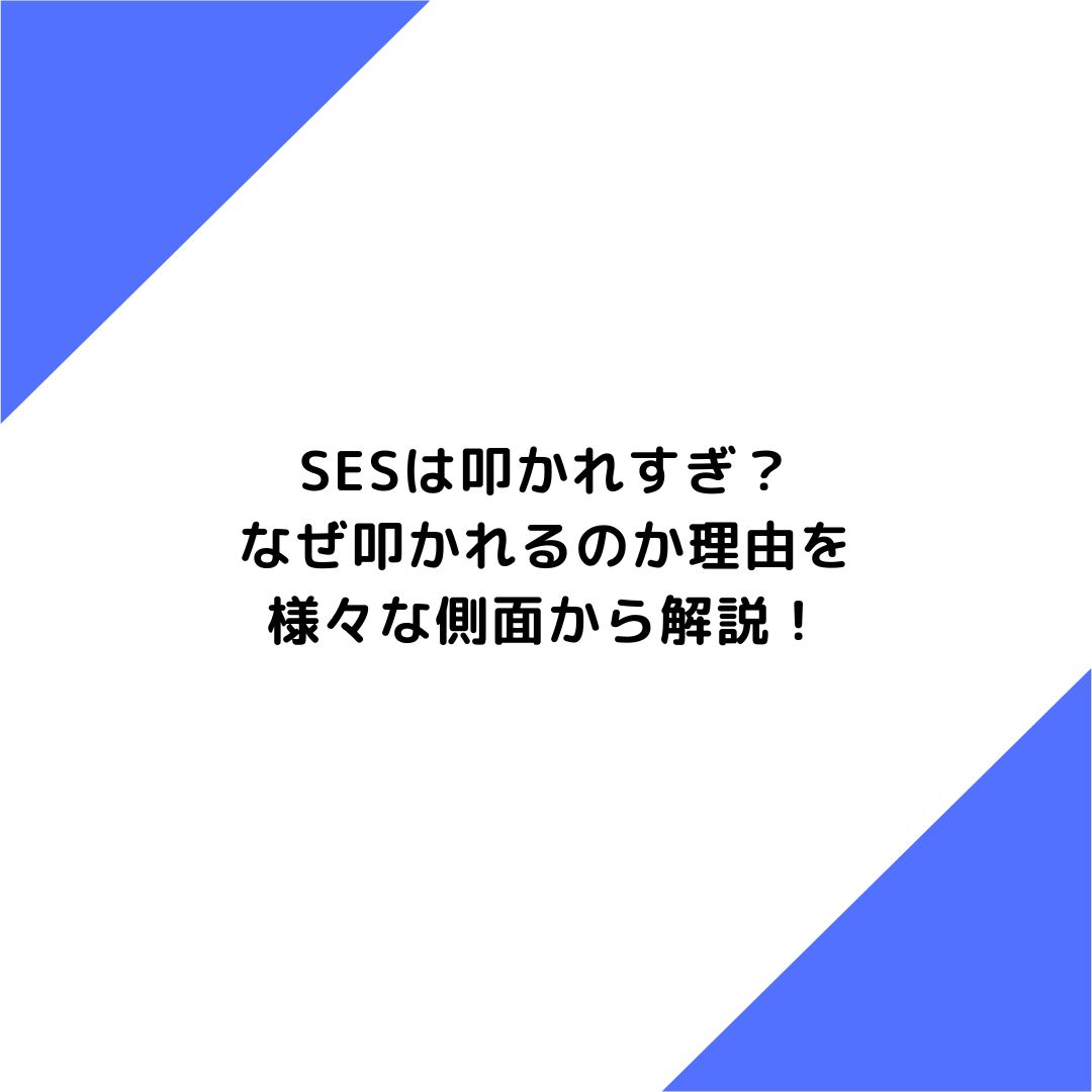 SESは叩かれすぎ？なぜ叩かれるのか理由を様々な側面から解説！